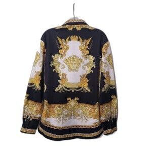 Gianni Versace A85177 Men's/Unisex Medusa Renaissance Cotton Shirt Button Up L